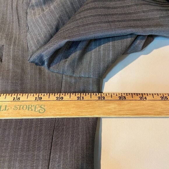 Yves Saint Laurent Men 42R Suit Jacket YSL Button Blazer Sport Coat Gray Stripe - Picture 5 of 12